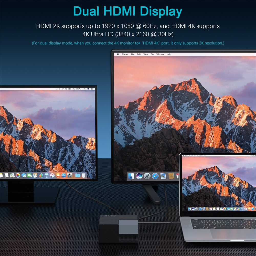 WAVLINK UG76PD2 USB-C Dual HD Universal Docking Station with 3.5mm Audio + Gigabit Network Port