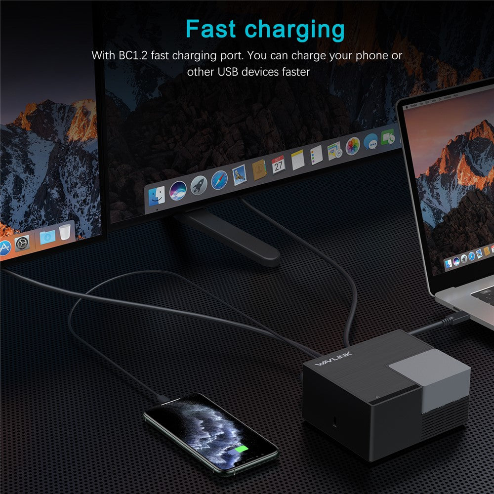 WAVLINK UG76PD2 USB-C Dual HD Universal Docking Station with 3.5mm Audio + Gigabit Network Port