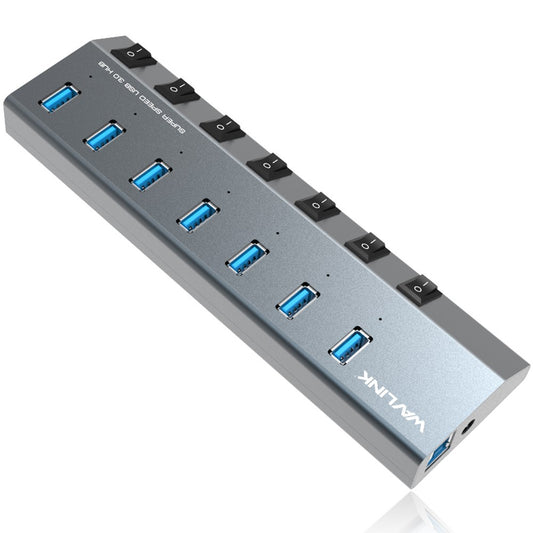 WAVLINK UH3076 5Gbps High Speed 7-port USB 3.0 Hub with Independent Switch and LED Indicator