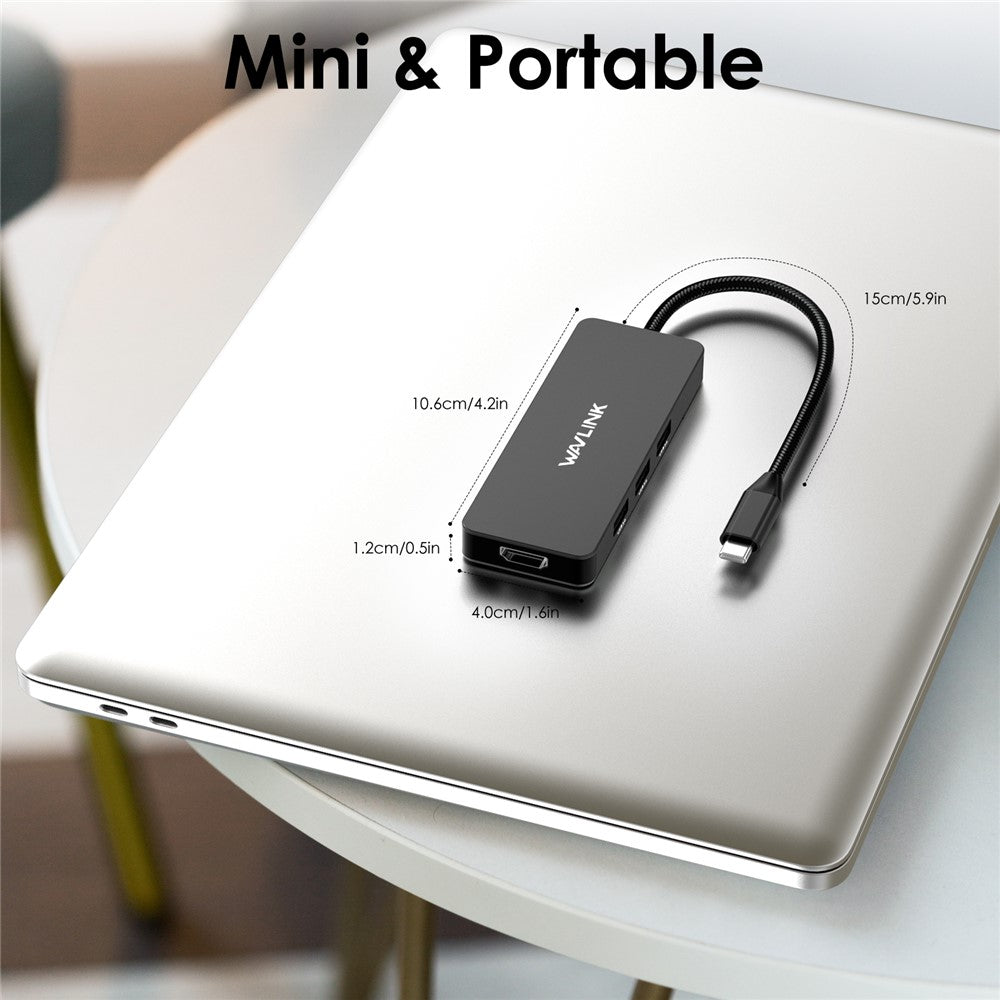 WAVLINK UHP3416 7-in-1 USB-C to 4K HD 100W PD Charging SD / TF Card Reader Docking Station