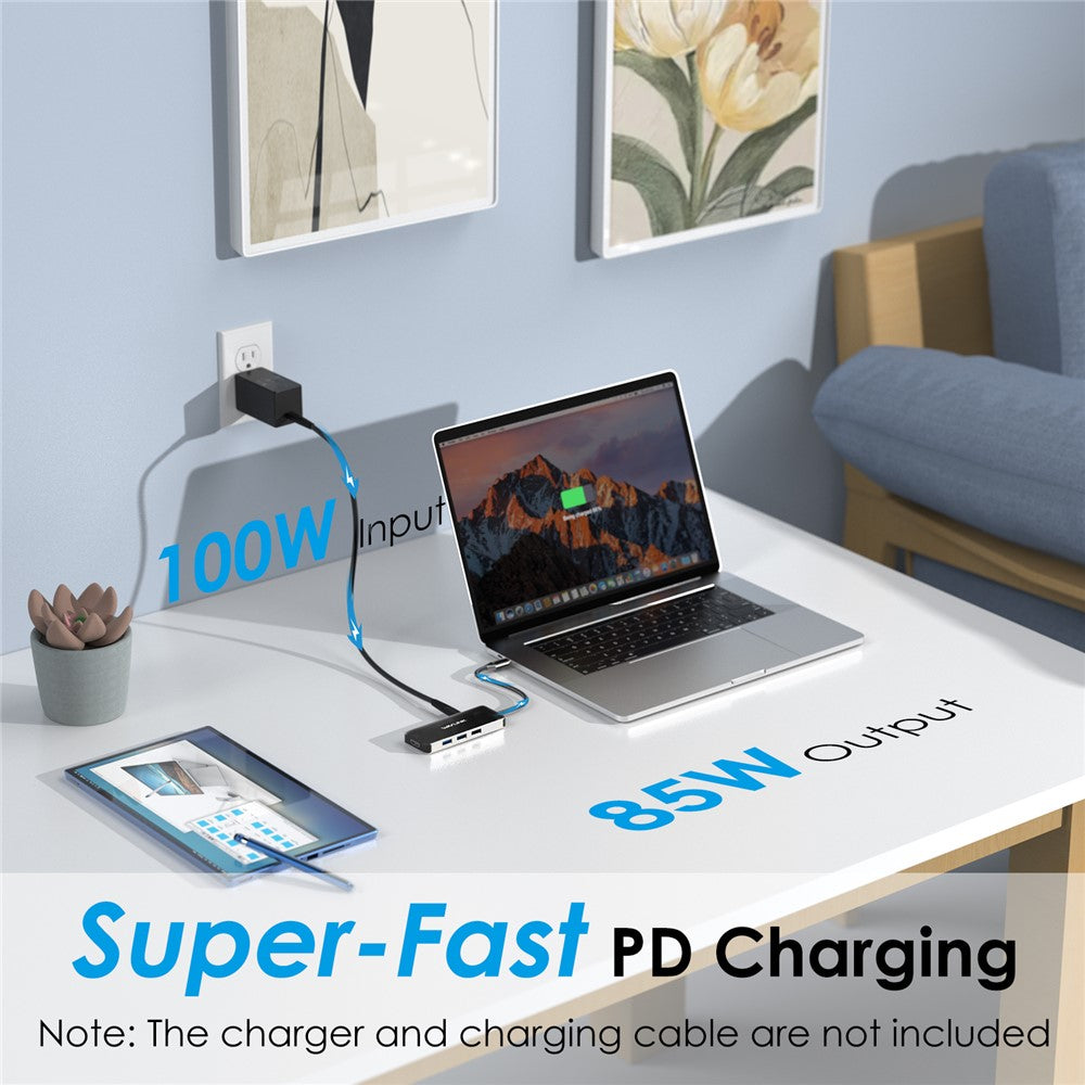 WAVLINK UHP3416 7-in-1 USB-C to 4K HD 100W PD Charging SD / TF Card Reader Docking Station