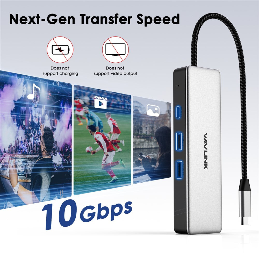 WAVLINK UH3032G 3-port USB C Hub with RJ45 Gigabit Ethernet Adapter for MacBook Pro / Chromebook