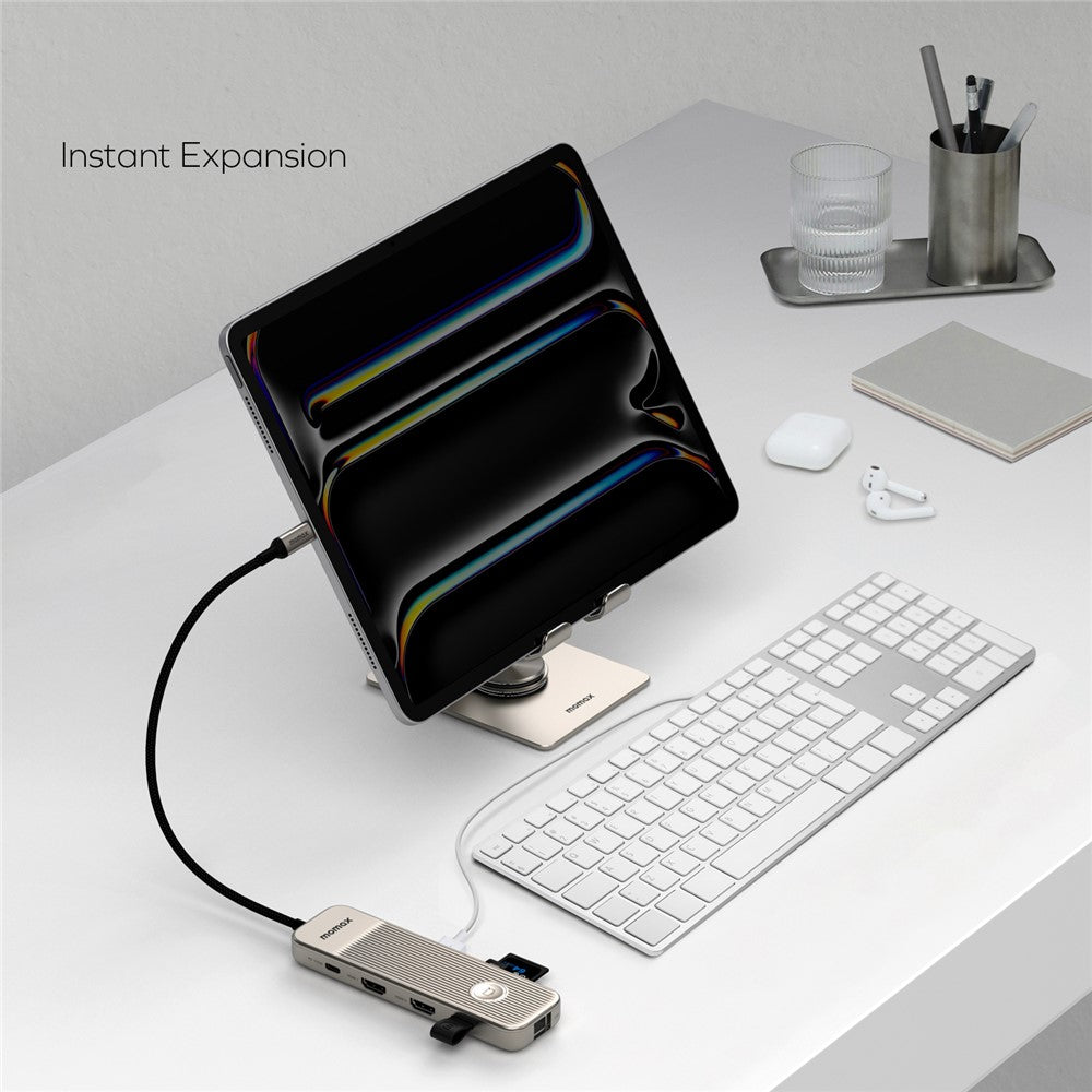 MOMAX Onelink 9 in 1 USB C Hub PD 100W 4K 60Hz Dual HD Ethernet Port SD TF Card Reader Adapter