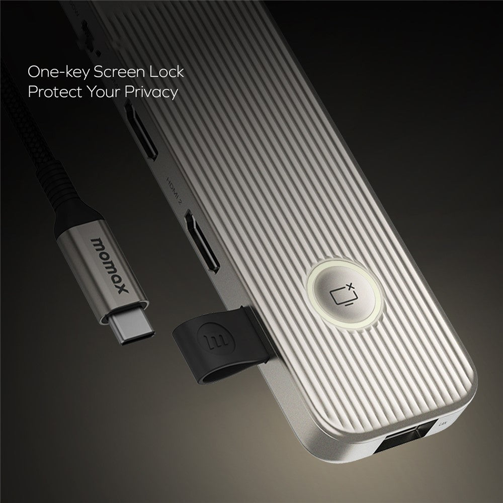 MOMAX Onelink 9 in 1 USB C Hub PD 100W 4K 60Hz Dual HD Ethernet Port SD TF Card Reader Adapter