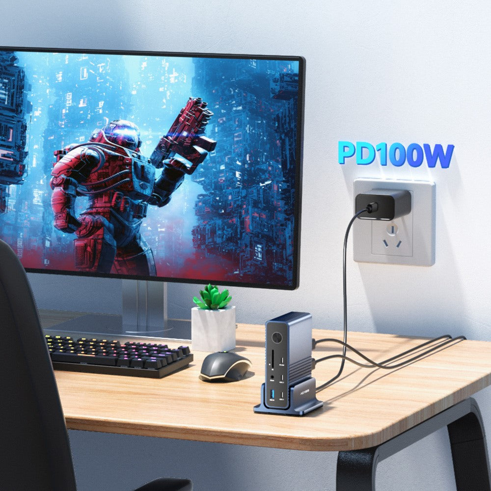 ACASIS DS-7A15 15 in 1 USB-C Hub 100W PD 4K 60Hz Compatible with Thunderbolt 3 / 4 Docking Station