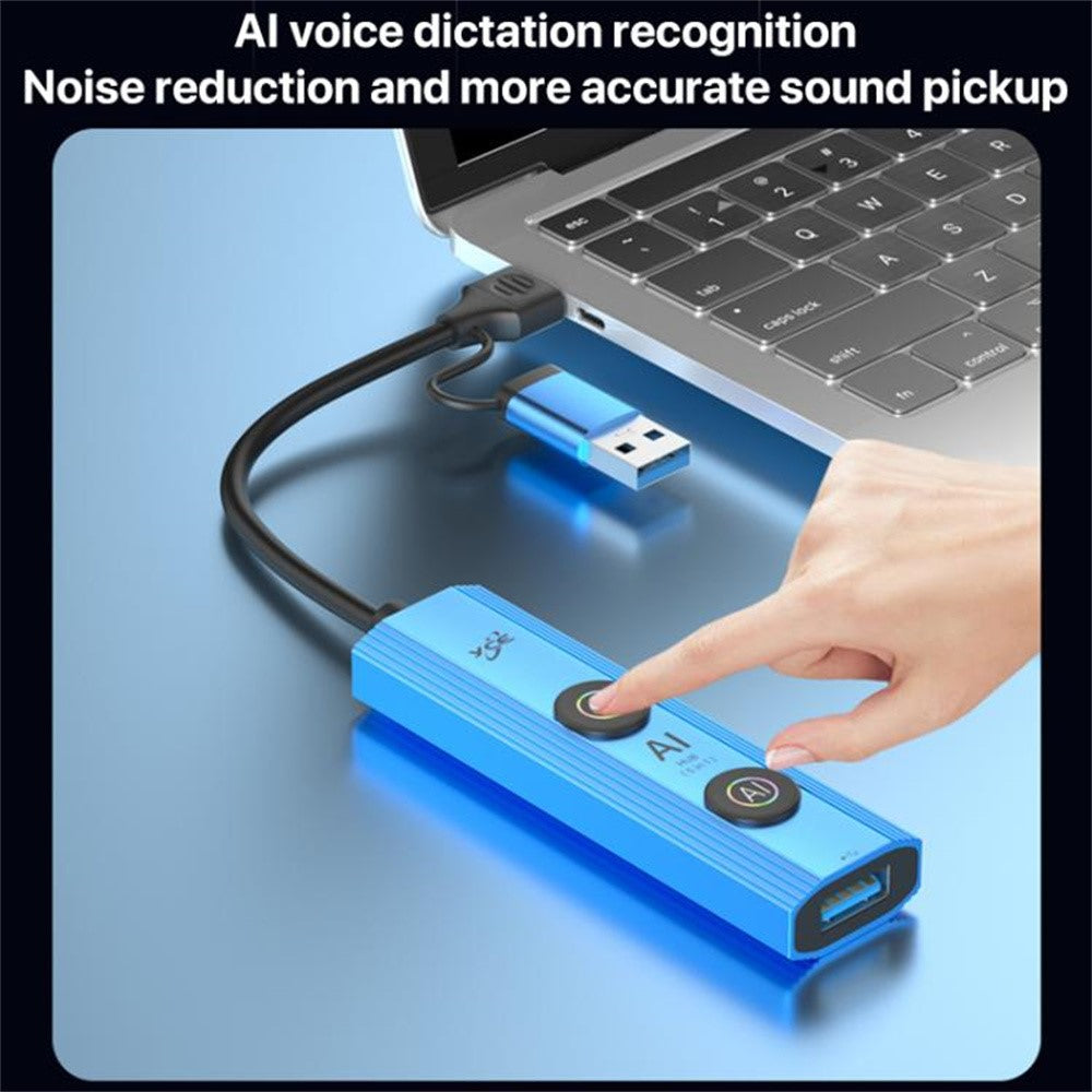 YCE V295B 5 in 1 USB 3.0 / Type-C Dual Head Hub Multifunctional Voice Recognition Smart AI Expansion Dock