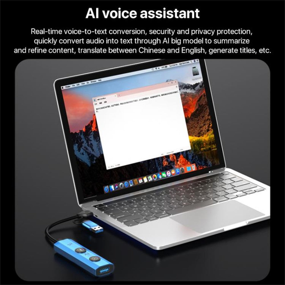 YCE V295B 5 in 1 USB 3.0 / Type-C Dual Head Hub Multifunctional Voice Recognition Smart AI Expansion Dock