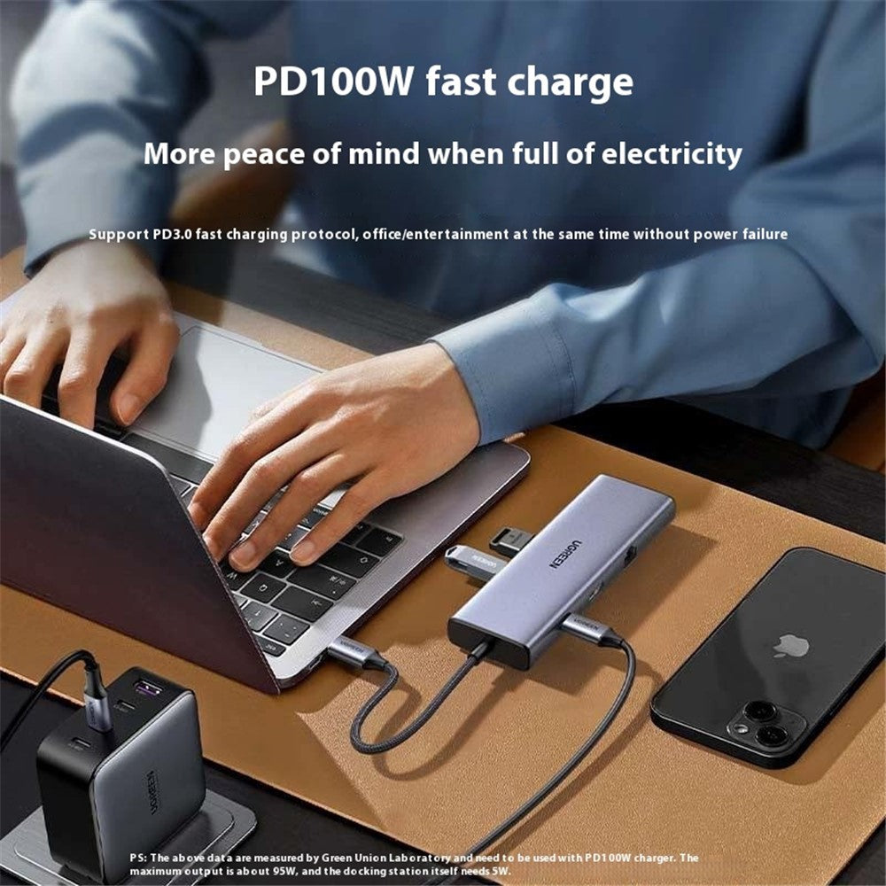 UGREEN 15600 9 in 1 USB-C Hub HD VGA USB-A Ethernet SD / TF PD Docking Station Adapter