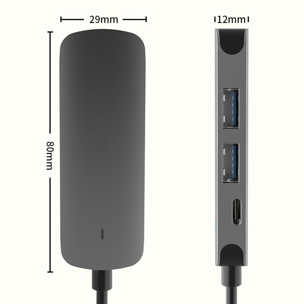 TX4H Type-C Hub to 4K HD Video Output+Type-C Charging+USB 3.0+USB 2.0, 4-In-1 USB-C Dock Expansion Station for Cellphone Computer