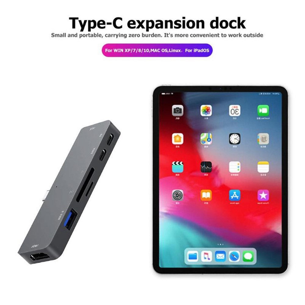UC300 Type-C 7-in-1 USB-C Docking Station 4K HD Type-C to HD Hub Multi-Port USB-C Adapter Hub Support 4K Resolution