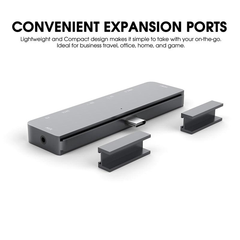 UC300 Type-C 7-in-1 USB-C Docking Station 4K HD Type-C to HD Hub Multi-Port USB-C Adapter Hub Support 4K Resolution