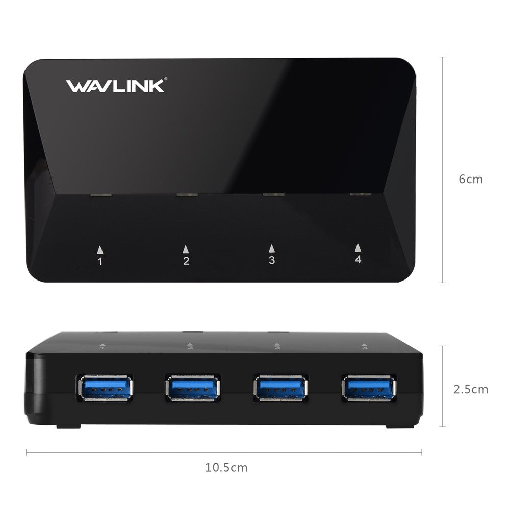 WAVLINK WL-UH3042P1 USB3.0 4-Port Hub 2.4A Fast Charging Adapter for Keyboard Mouse