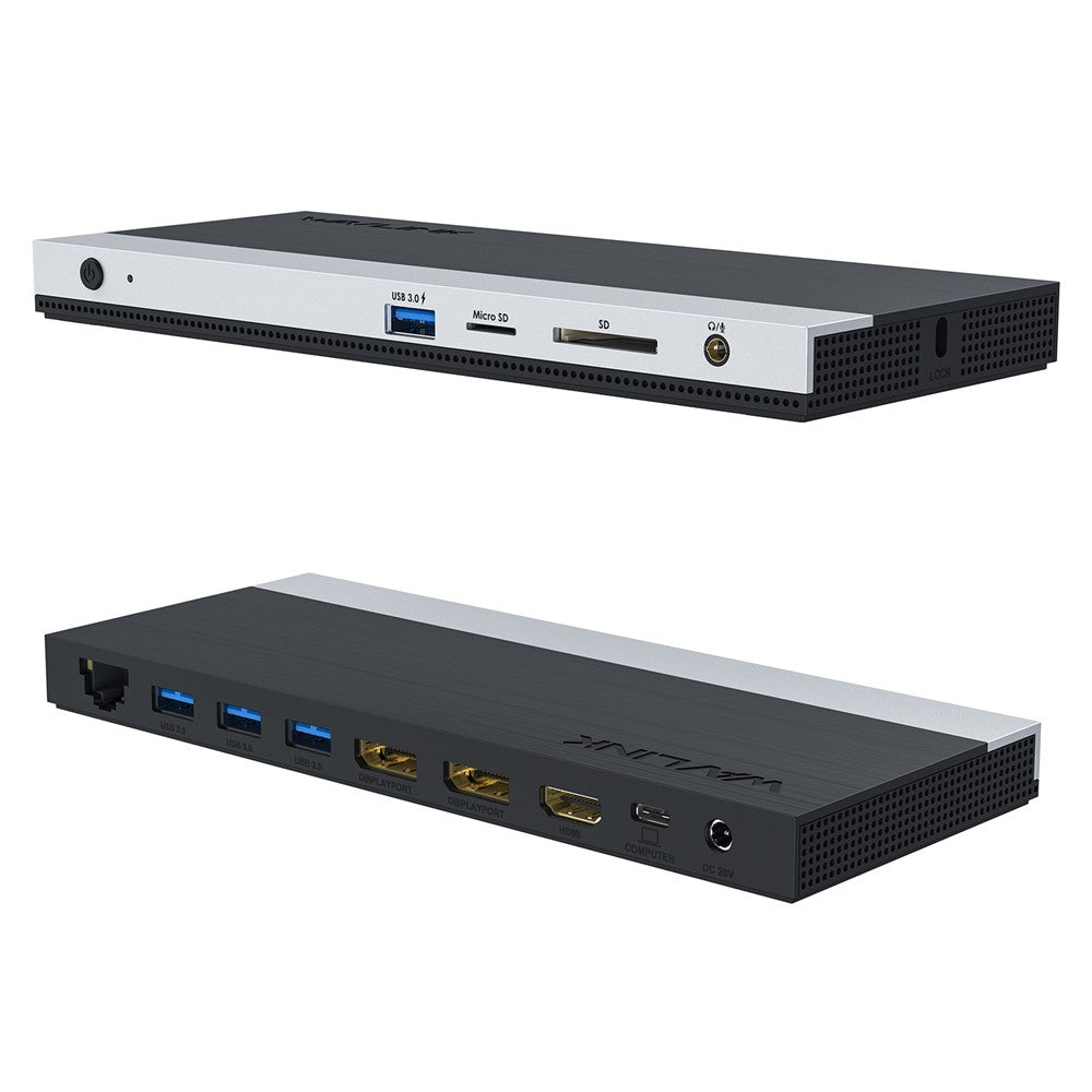 WAVLINK WL-UMD01 Docking Station Gigabit Ethernet / DP / HD Cable Converter USB3.0 Splitter Card Reader USB-C to DP / HD Adapter