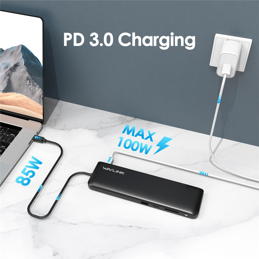 WAVLINK WL-UMD04 Portable Docking Station for Laptop Type-C Hub Adapter USB-C to HD / DVI / VGA Slim Converter