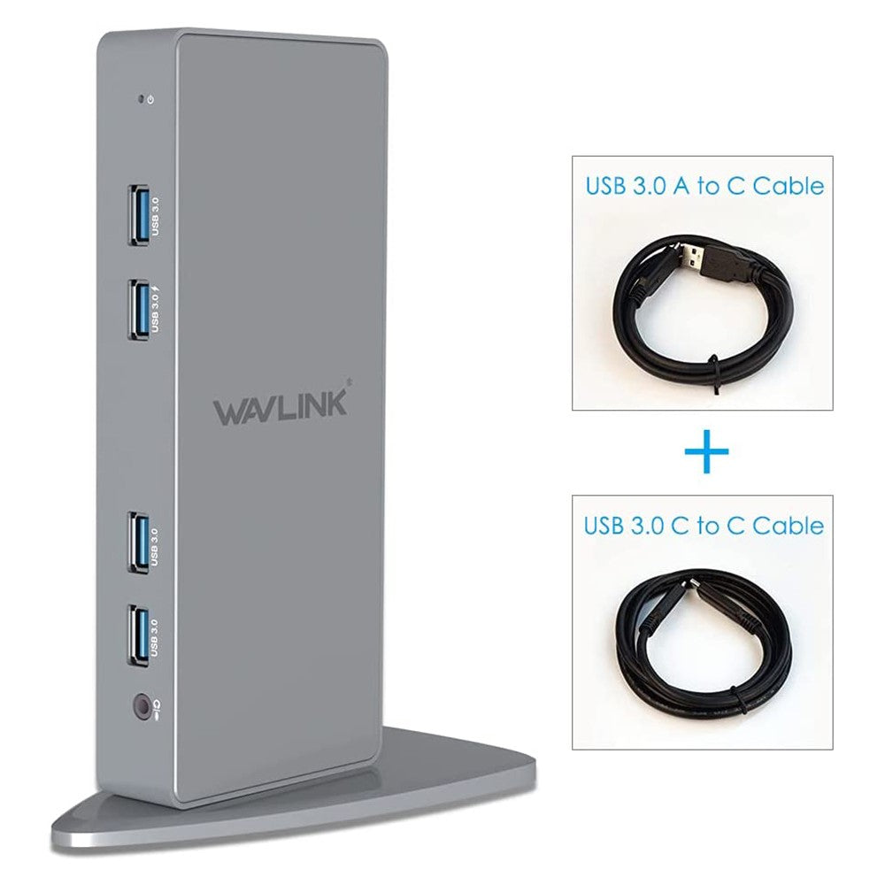 WAVLINK WL-UG69DK7 Type-C Universal Docking Station Desktop Laptops Aluminum Alloy Hub Adapter Support 4K / 5K