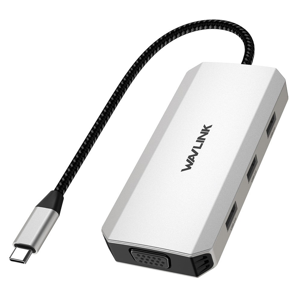 WAVLINK WL-UMD307 Hub Adapter Type-C to HD 4K@60Hz+VGA 1080P@60Hz+3xUSBA2.0+2xDP Docking Station
