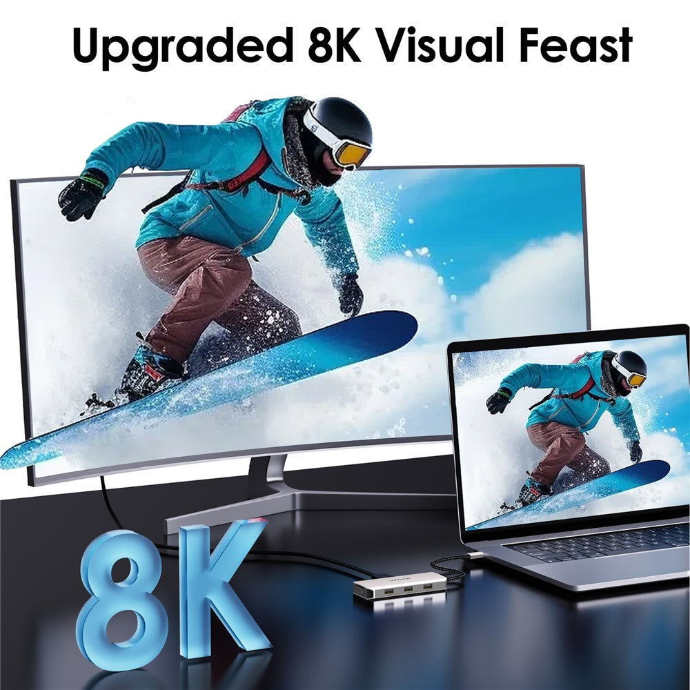WAVLINK WL-UMD307 Hub Adapter Type-C to HD 4K@60Hz+VGA 1080P@60Hz+3xUSBA2.0+2xDP Docking Station