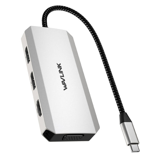 WAVLINK WL-UMD307 Hub Adapter Type-C to HD 4K@60Hz+VGA 1080P@60Hz+3xUSBA2.0+2xDP Docking Station