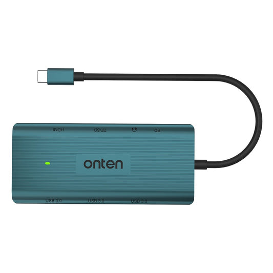 ONTEN UC961 9-in-1 Type-C to USB3.0*3+HD+SD+TF+Jack+PD 3.0+RJ45 USB Hub Docking Station