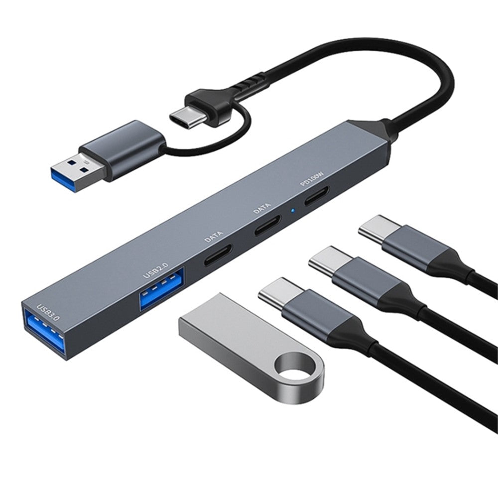 ADS-809D USB+Type-C Adapter Multi-Port Hub to USB Data Transfer + PD 100W Charging