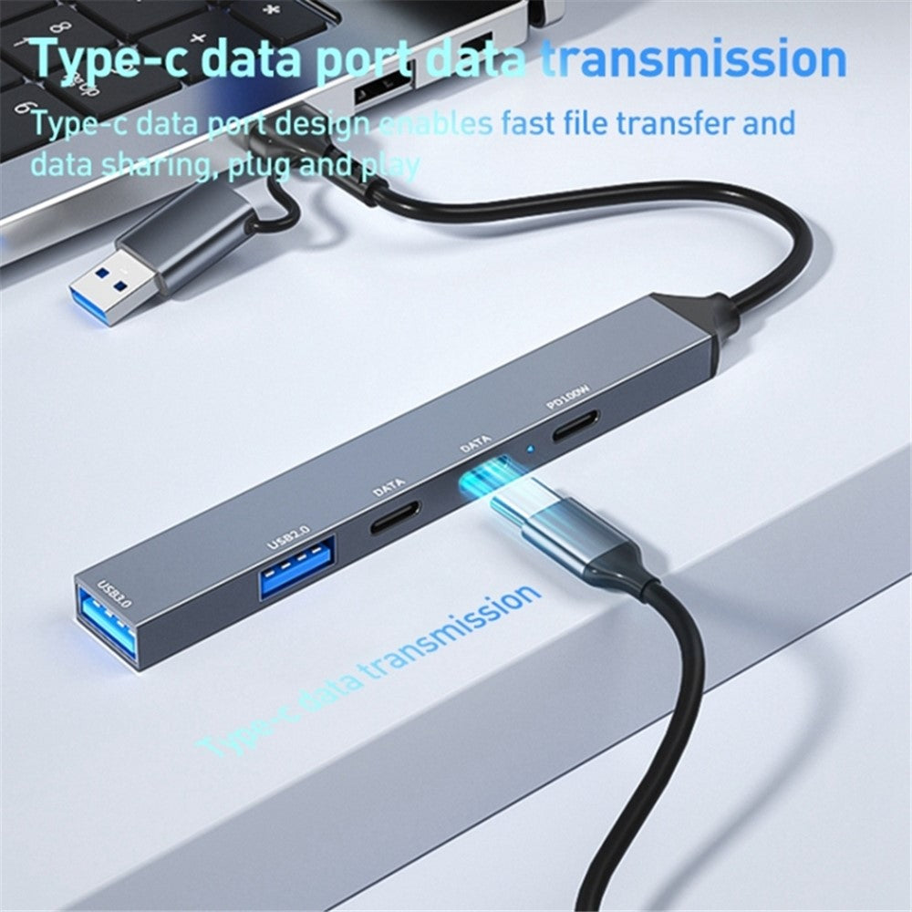 ADS-809D USB+Type-C Adapter Multi-Port Hub to USB Data Transfer + PD 100W Charging