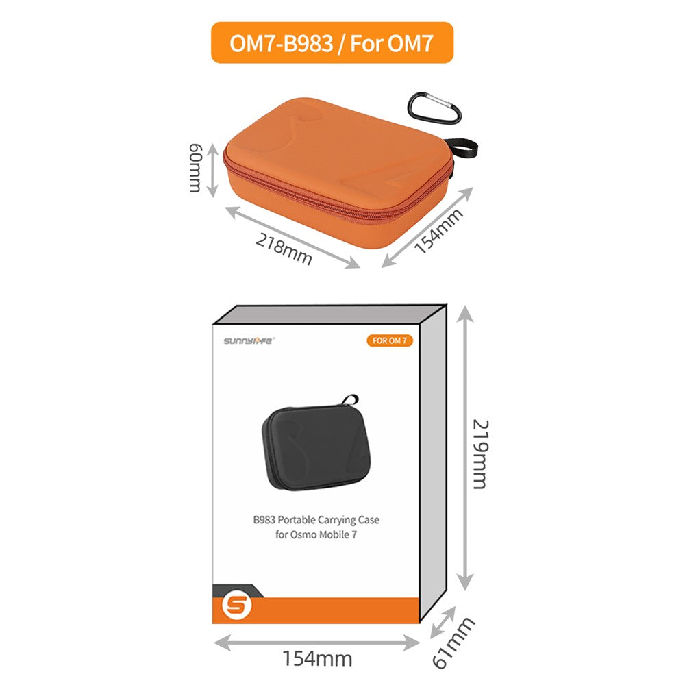 SUNNYLIFE OM7-B983 For DJI Osmo Mobile 7 Carrying Case Leather + EVA Portable Storage Bag