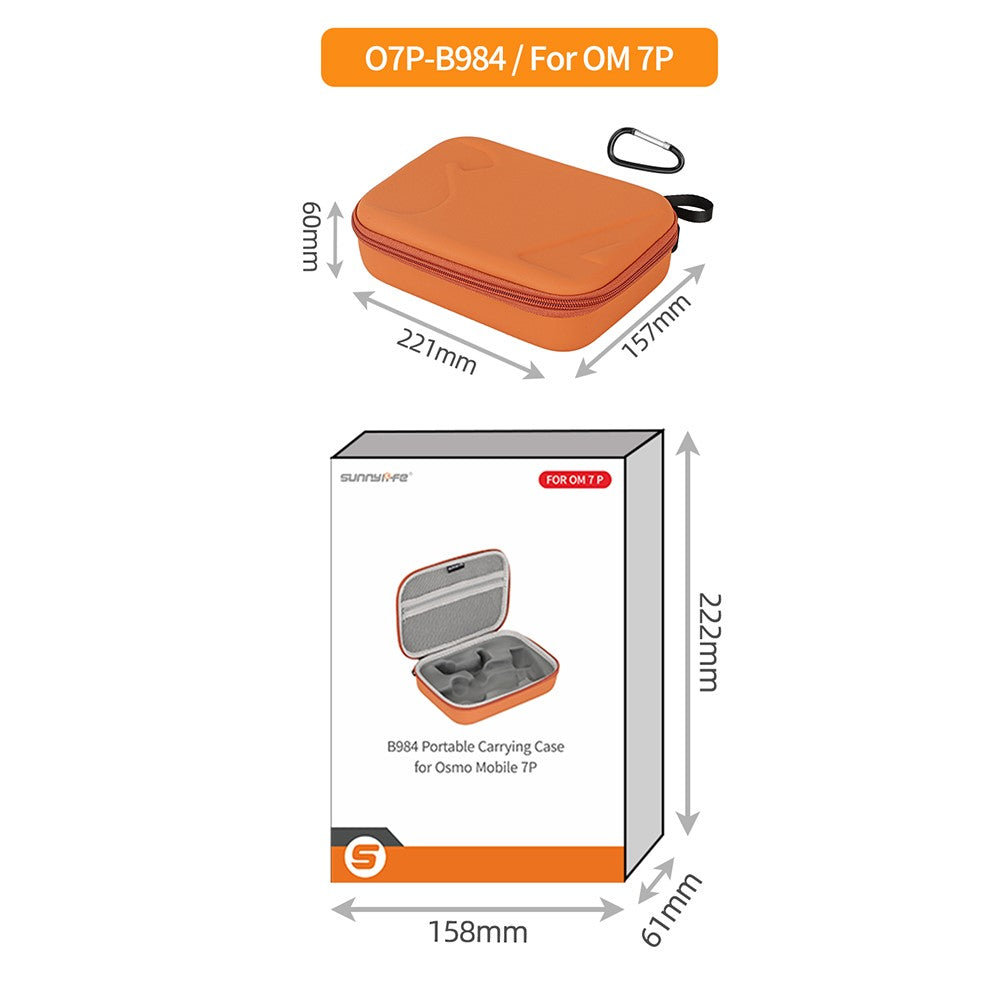 SUNNYLIFE O7P-B984 For DJI Osmo Mobile 7 Pro Storage Case Leather EVA Carrying Bag