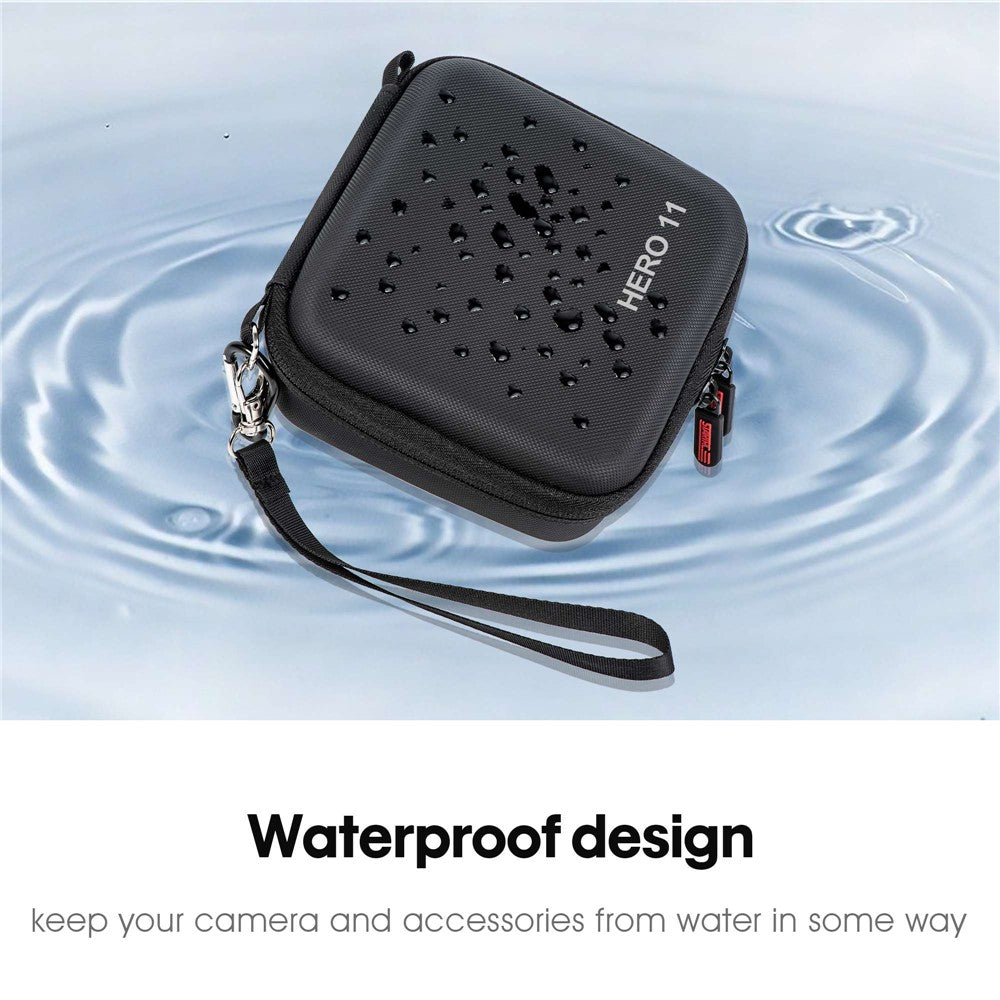 STARTRC 1111363 For GoPro Hero 11 Waterproof PU Carrying Case Shockproof Portable Storage Bag (with Hand Rope and Carabiner)