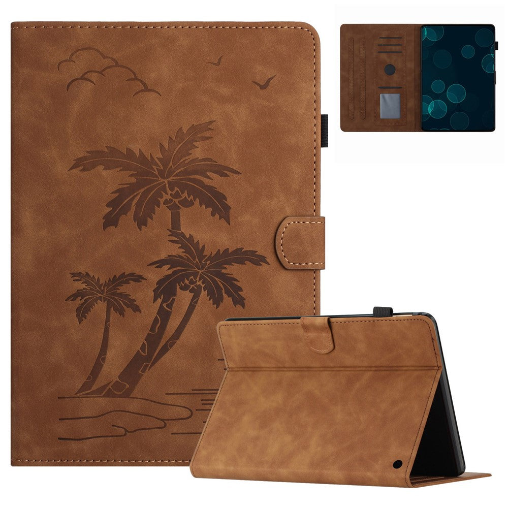 For Amazon Fire HD 10 (2021) / (2023) / Fire HD 10 Plus (2021) / (2023) Case Smart PU Leather Coconut Tree Tablet Cover