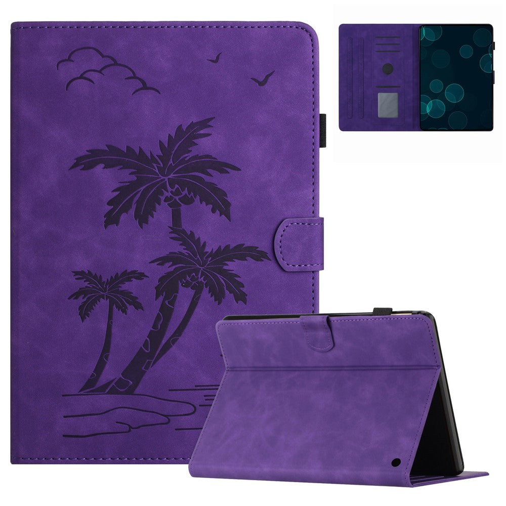For Amazon Fire HD 10 (2021) / (2023) / Fire HD 10 Plus (2021) / (2023) Case Smart PU Leather Coconut Tree Tablet Cover