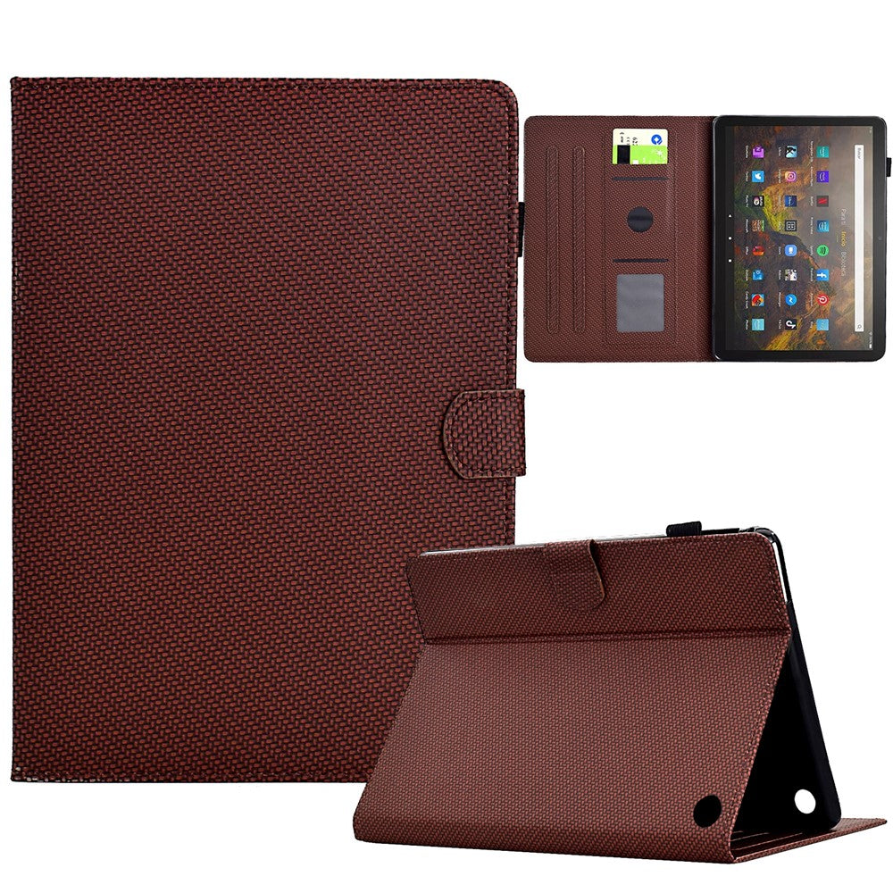 For Amazon Fire HD 10 Plus (2023) Case Carbon Fiber Texture PU Leather E-Reader Cover
