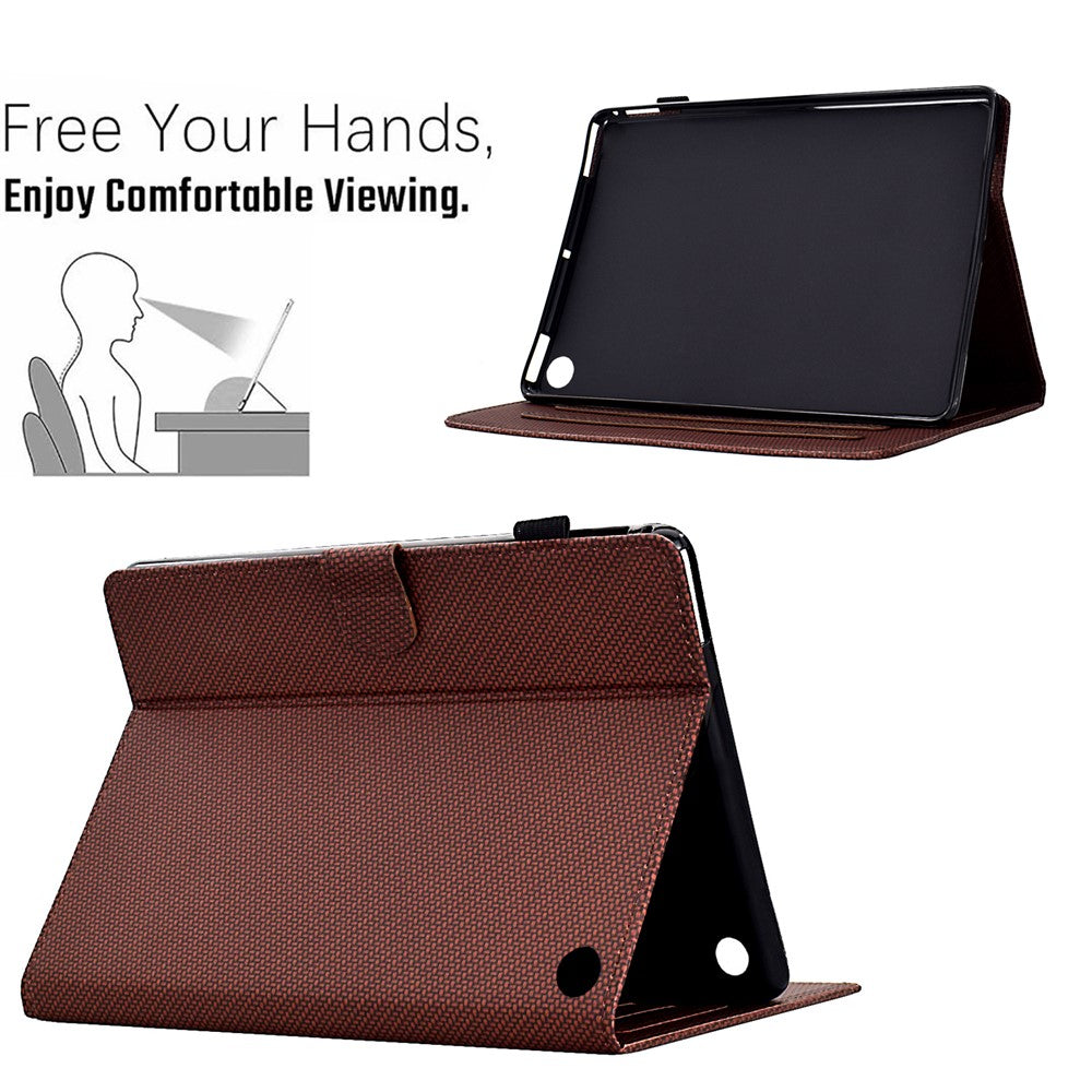 For Amazon Fire HD 10 Plus (2023) Case Carbon Fiber Texture PU Leather E-Reader Cover