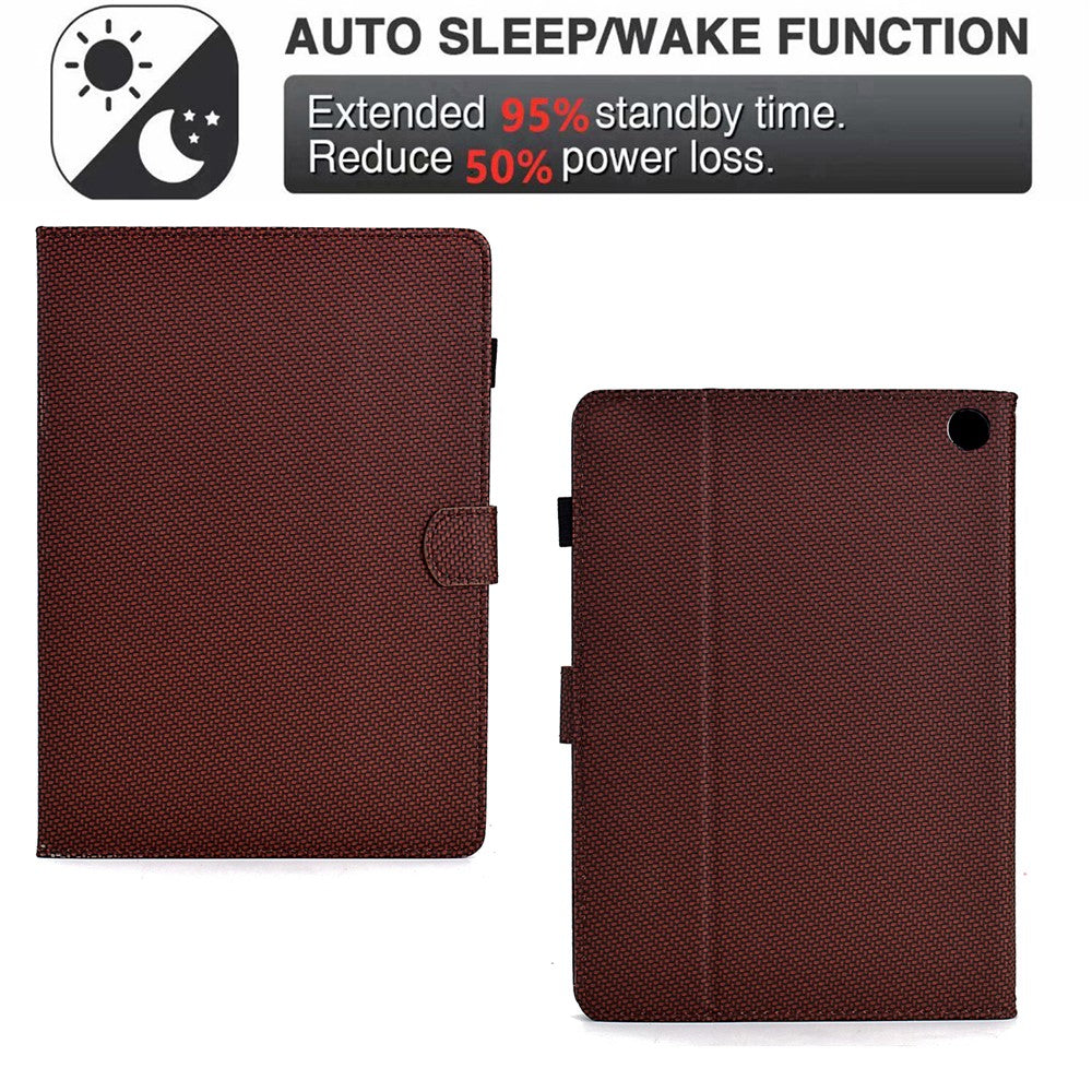 For Amazon Fire HD 10 Plus (2023) Case Carbon Fiber Texture PU Leather E-Reader Cover