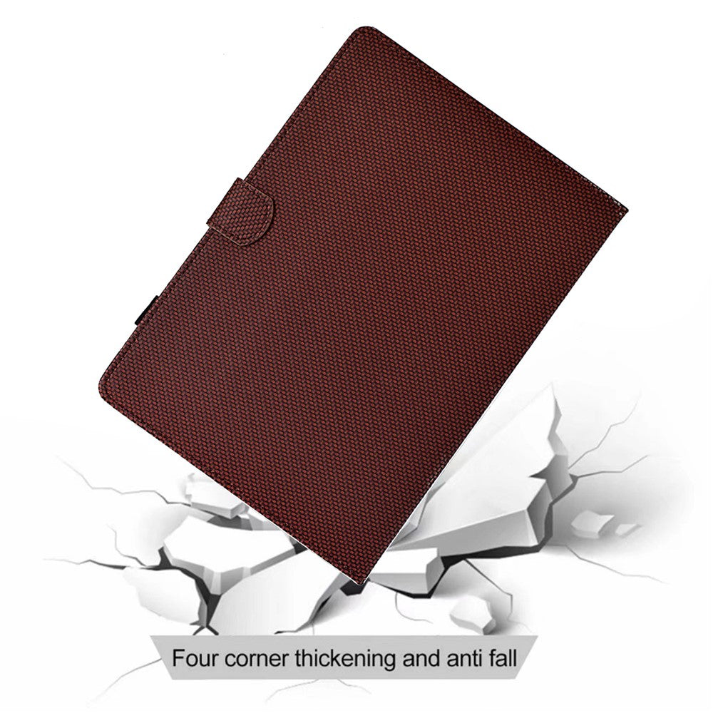 For Amazon Fire HD 10 Plus (2023) Case Carbon Fiber Texture PU Leather E-Reader Cover