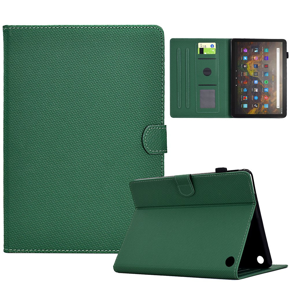 For Amazon Fire HD 10 Plus (2023) Case Carbon Fiber Texture PU Leather E-Reader Cover