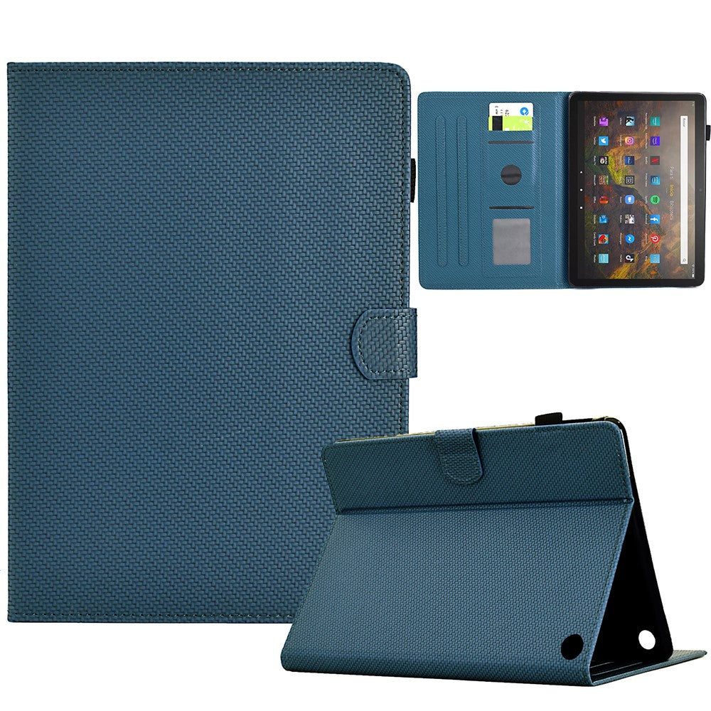 For Amazon Fire HD 10 Plus (2023) Case Carbon Fiber Texture PU Leather E-Reader Cover