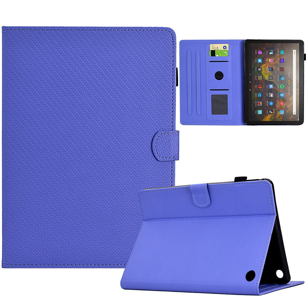 For Amazon Fire HD 10 Plus (2023) Case Carbon Fiber Texture PU Leather E-Reader Cover