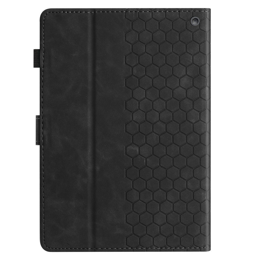For Amazon Kindle Fire Max 11 2023 Case Honeycomb Printed Leather Tablet Cover with Card Slot