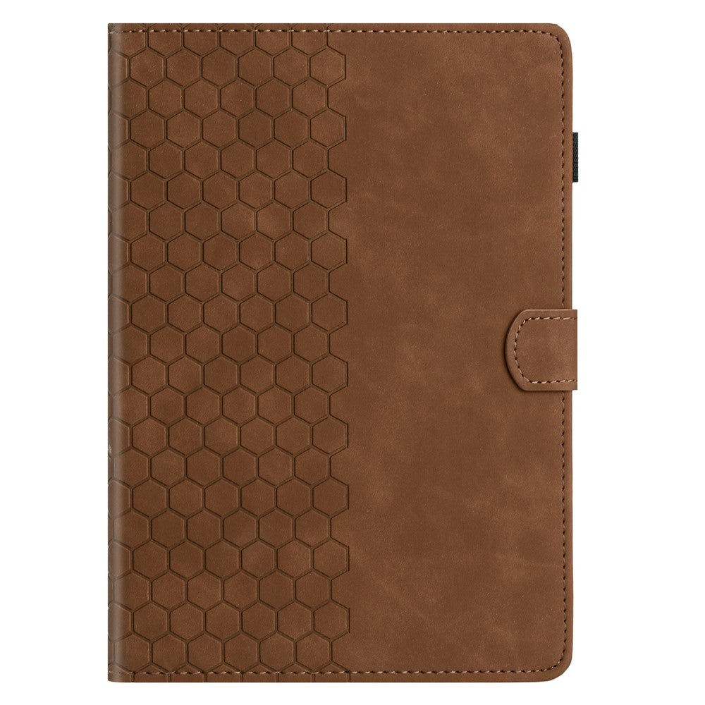 For Amazon Fire HD 10 (2021) / HD 10 Plus (2021) Case Honeycomb Printed Leather Tablet Cover with Card Slot