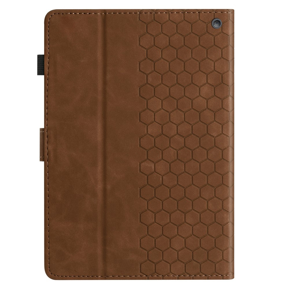 For Amazon Fire HD 10 (2021) / HD 10 Plus (2021) Case Honeycomb Printed Leather Tablet Cover with Card Slot