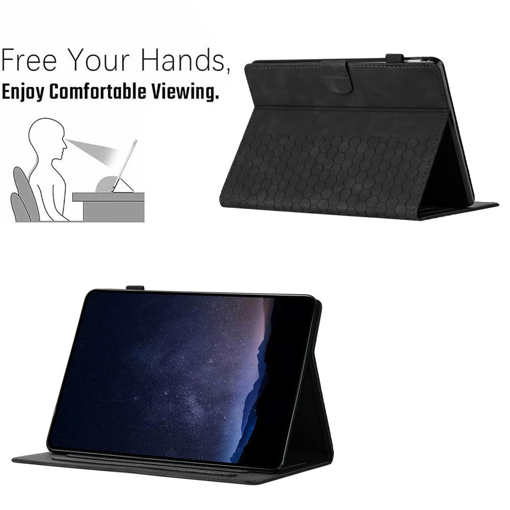 For Amazon Kindle Paperwhite 4 (2018) / 3 (2015) / 2 (2015) / 1 (2015) Case Honeycomb Printed Leather Tablet Cover with Card Slot