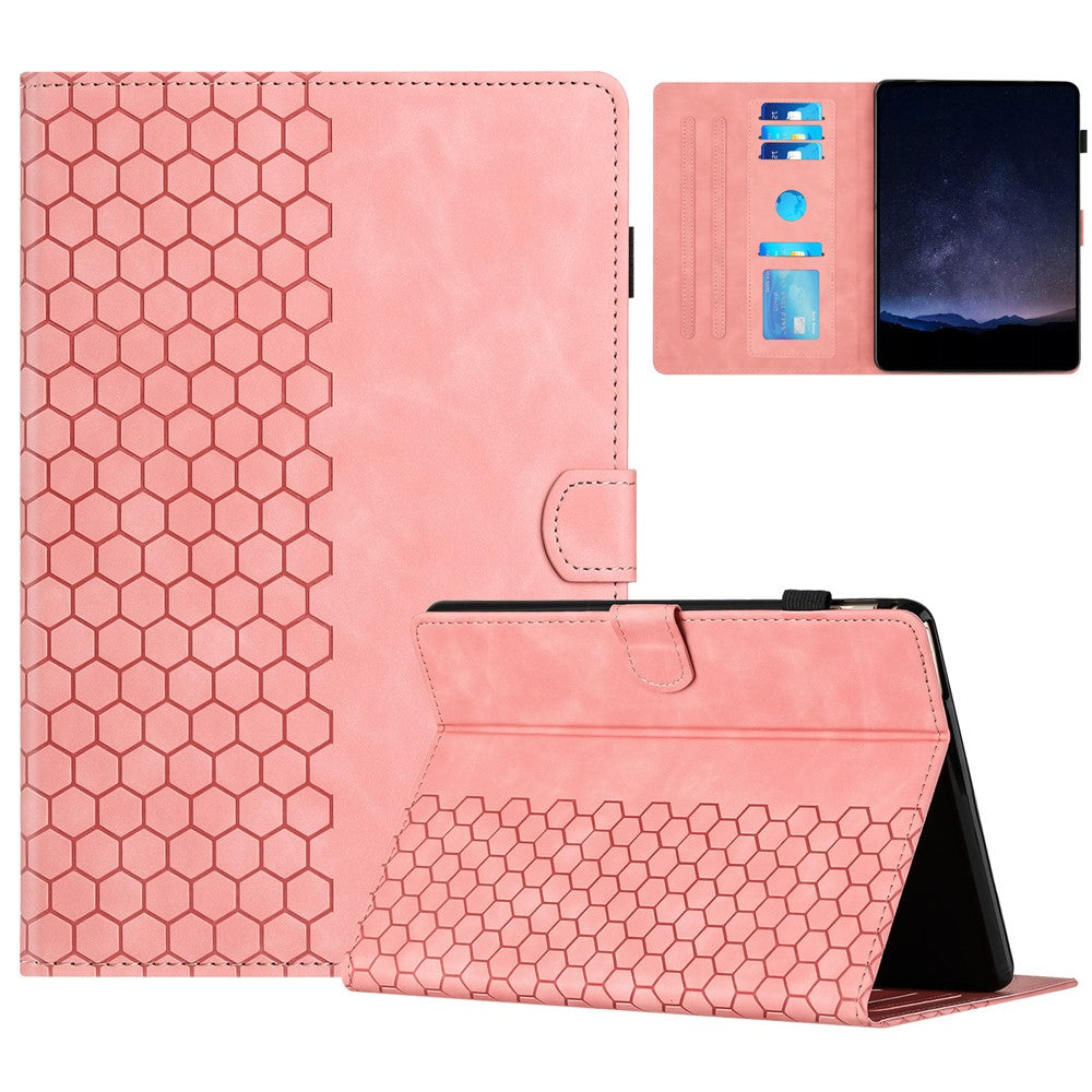 For Amazon Kindle Paperwhite 4 (2018) / 3 (2015) / 2 (2015) / 1 (2015) Case Honeycomb Printed Leather Tablet Cover with Card Slot