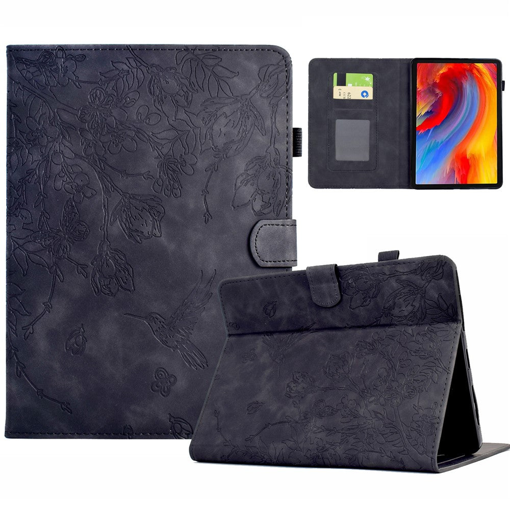 For Amazon Kindle Paperwhite (2021) 6.8 inch Case Flower Bird Imprinted Card Holder Leather Cover
