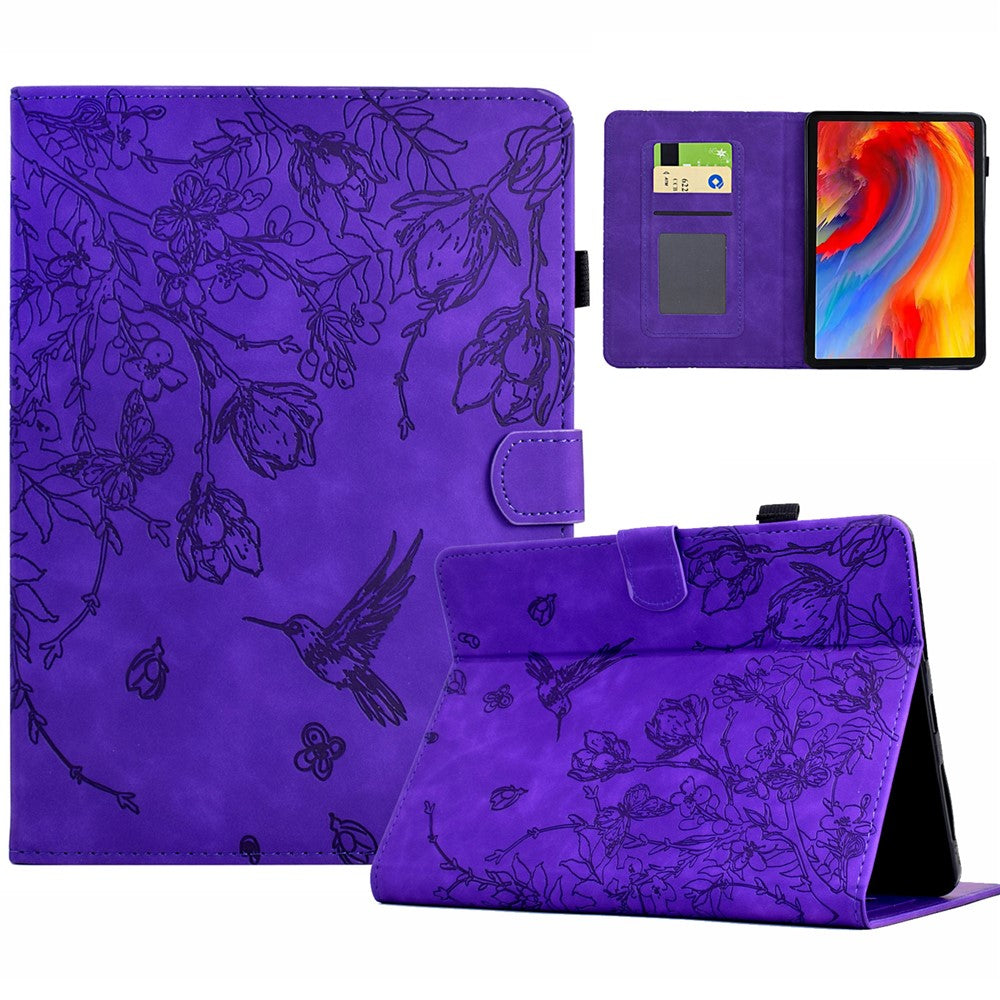 For Amazon Kindle Paperwhite (2021) 6.8 inch Case Flower Bird Imprinted Card Holder Leather Cover