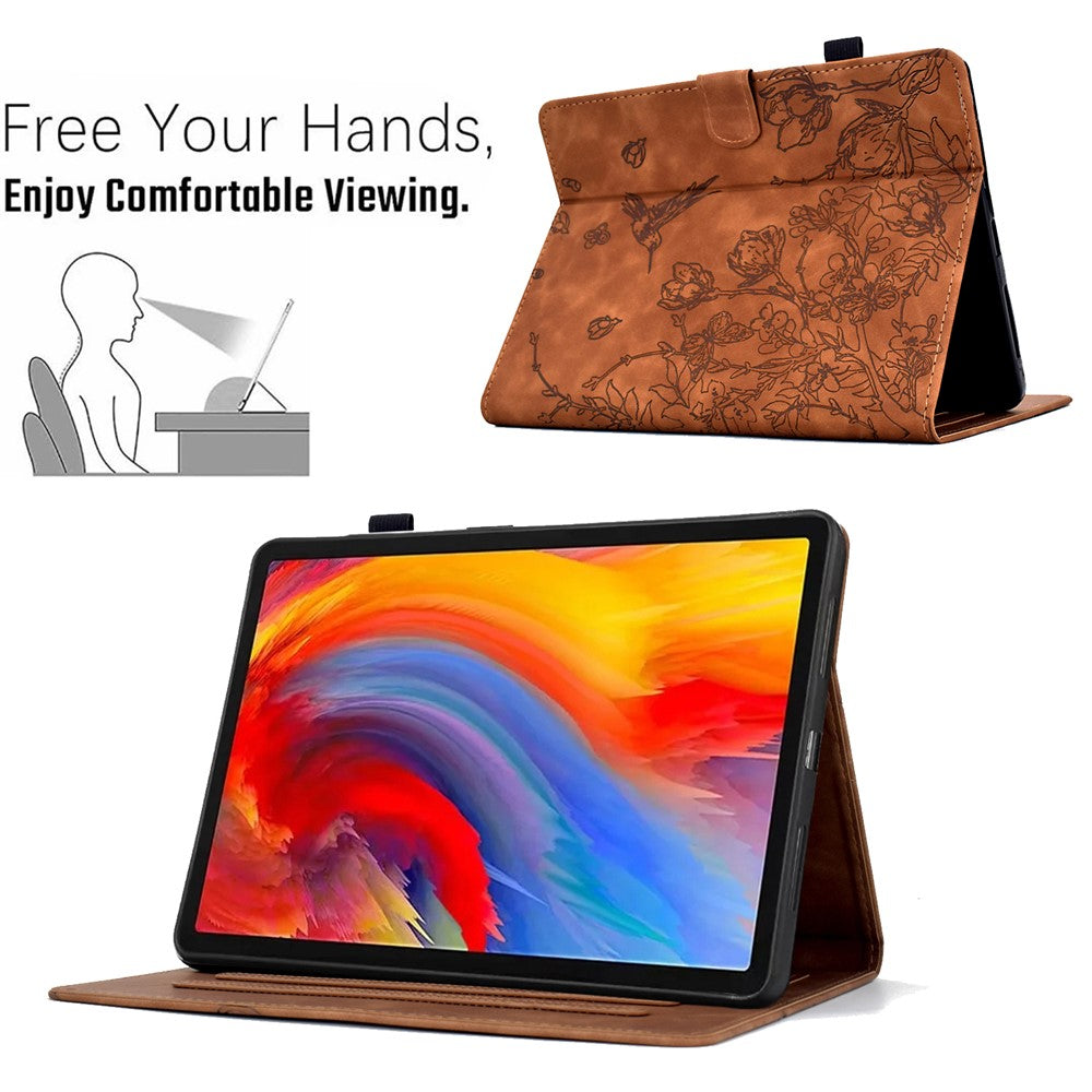 For Amazon Kindle 11th (2024) / 6'' (2022) Case Flower Bird Imprinted Card Holder Leather Tablet Cover