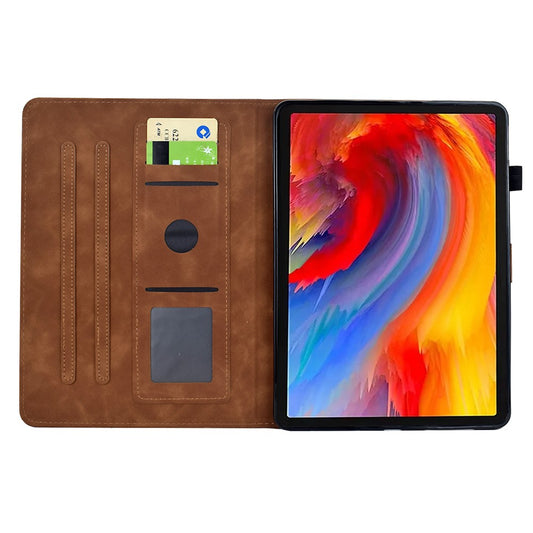 For Amazon Fire 7 (2022) Case Flower Bird Imprinted Card Holder Leather Tablet Cover