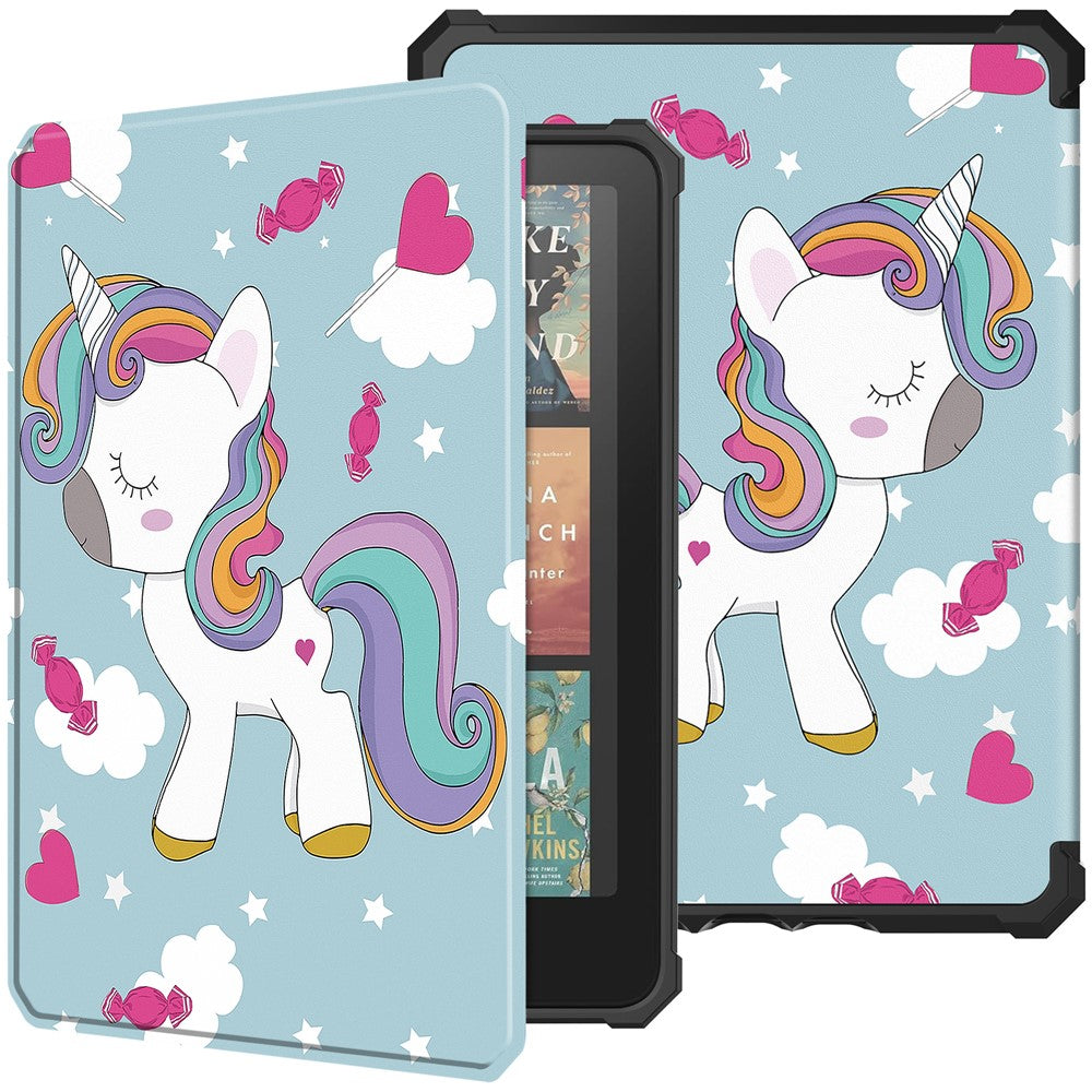 For Amazon Kindle Paperwhite (2024) / Kindle Colorsoft Case Pattern Print TPU+ PU E-Reader Cover