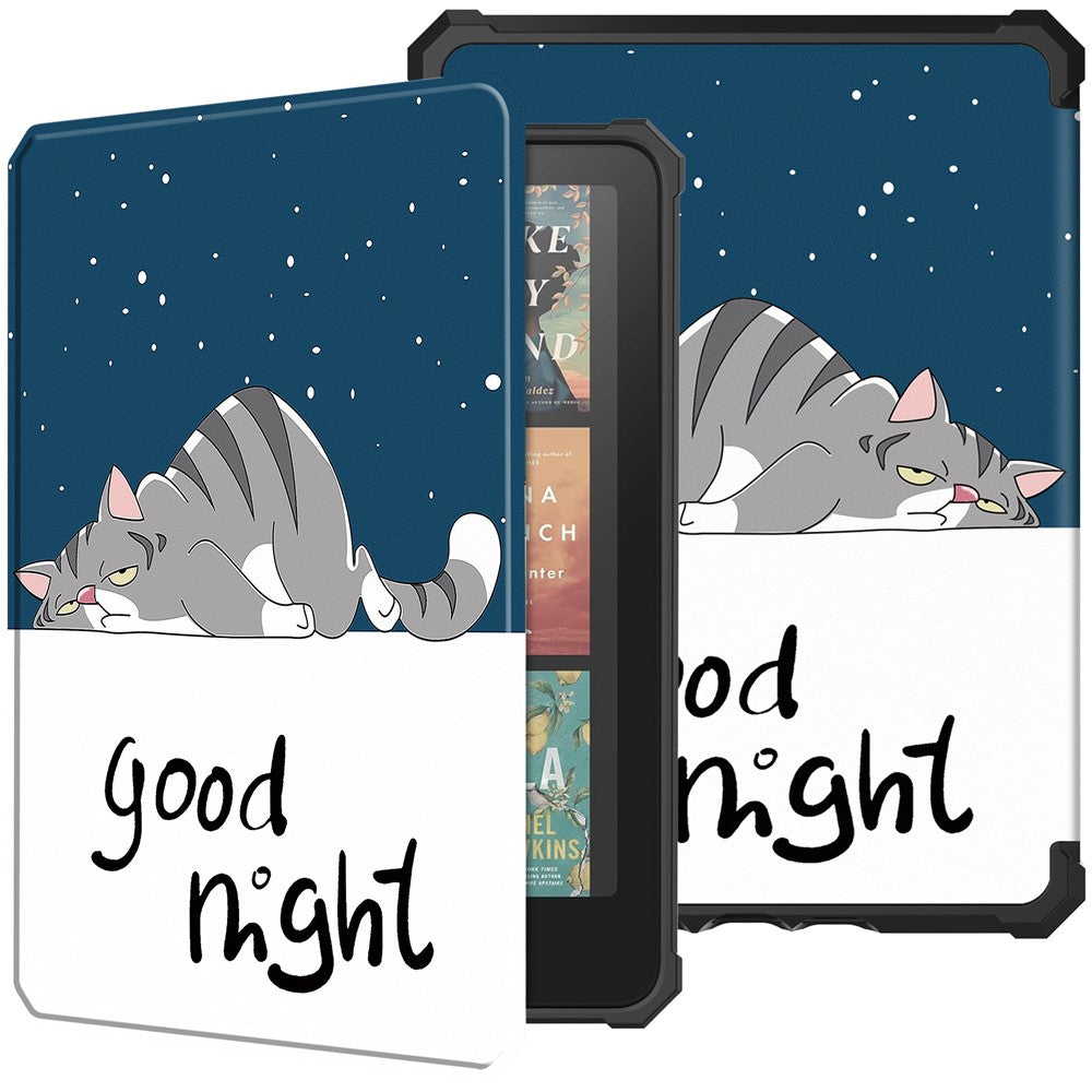 For Amazon Kindle Paperwhite (2024) / Kindle Colorsoft Case Pattern Print TPU+ PU E-Reader Cover