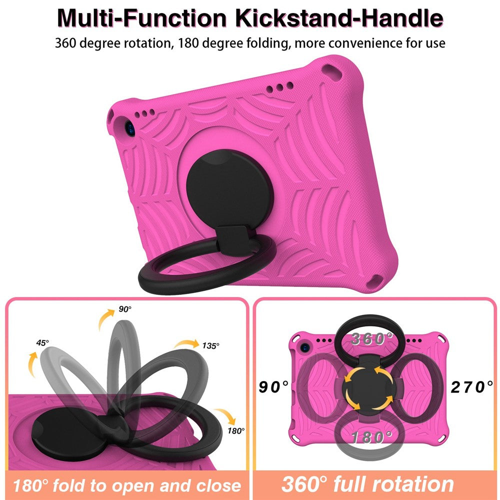 For Amazon Fire HD 8 (2020)/8 Plus (2020) Kickstand Tablet Case Anti-Scratch Protective Cover Shockproof EVA Case with Shoulder Strap