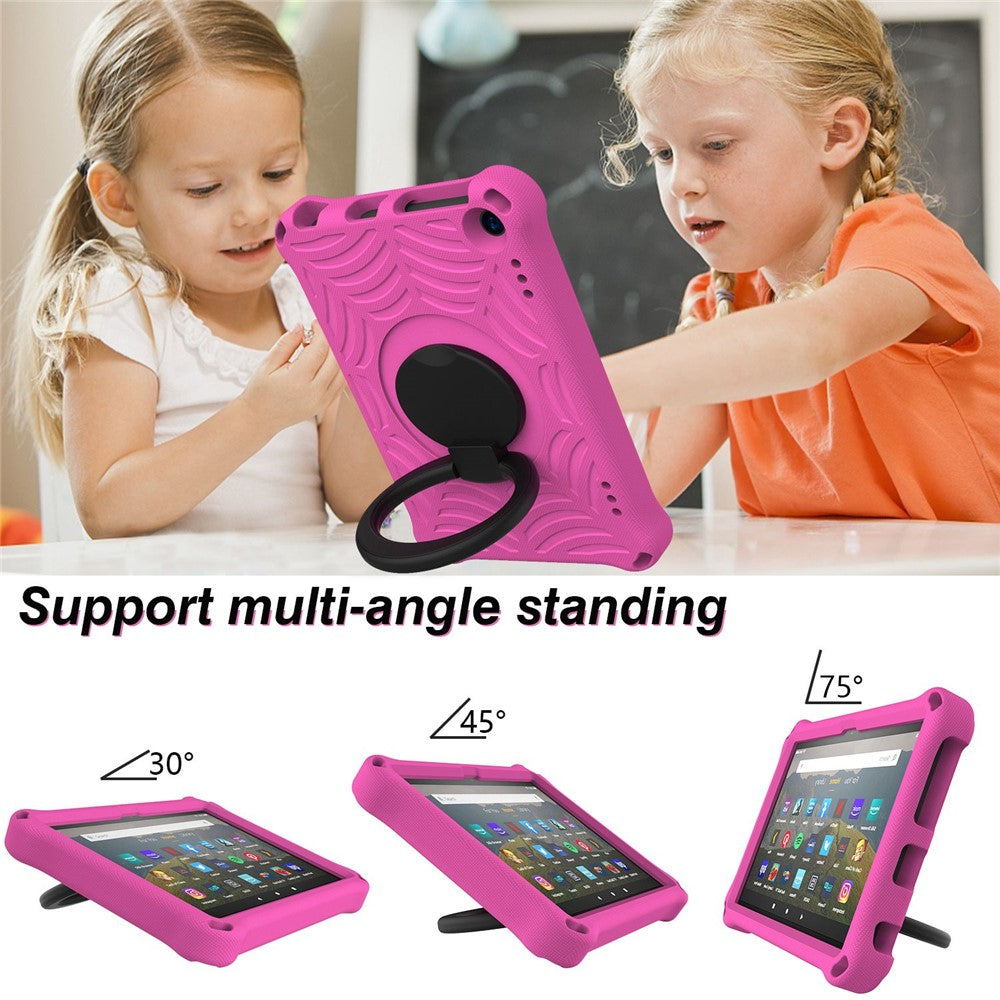 For Amazon Fire HD 8 (2020)/8 Plus (2020) Kickstand Tablet Case Anti-Scratch Protective Cover Shockproof EVA Case with Shoulder Strap